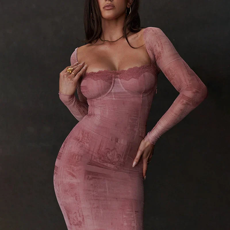 Lara | Elegant Pink Women's Dress