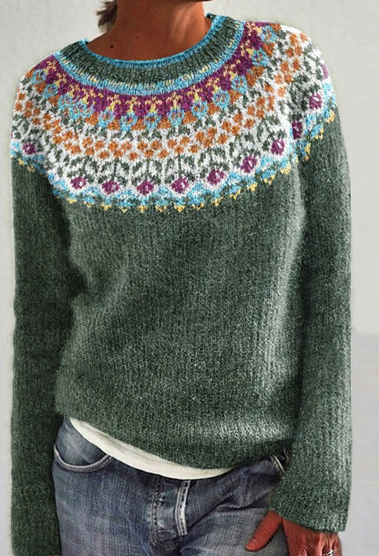 Pia | Elegant Tribal floral sweater