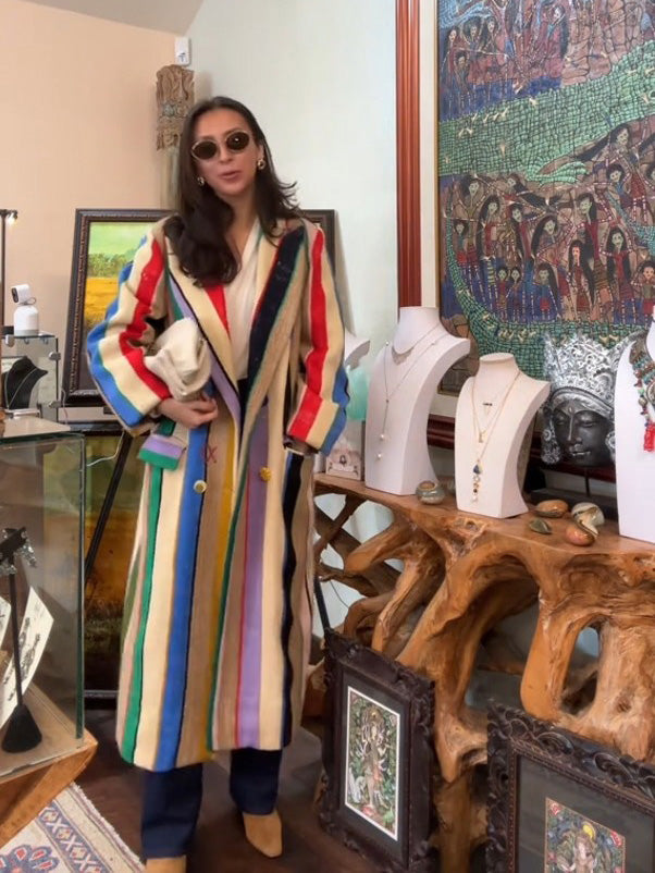 Sofia | Multi-Coloured Striped Coat