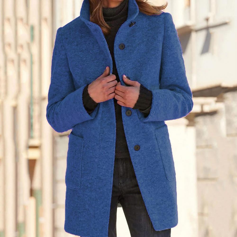 Trench | Elegant Stand-up Collar Long Coat