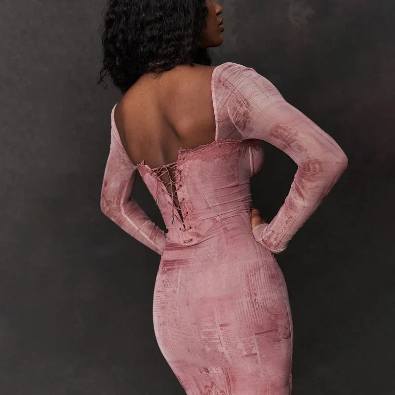 Lara | Elegant Pink Women's Dress