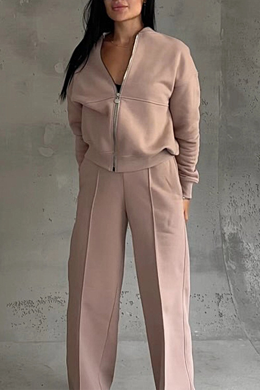 Maria | Women's Zipper Jacket & Pants Two-piece Set