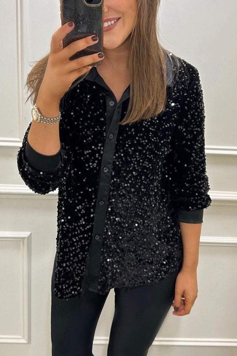 Poppy | Luxe Sparkly Lapel Shirt