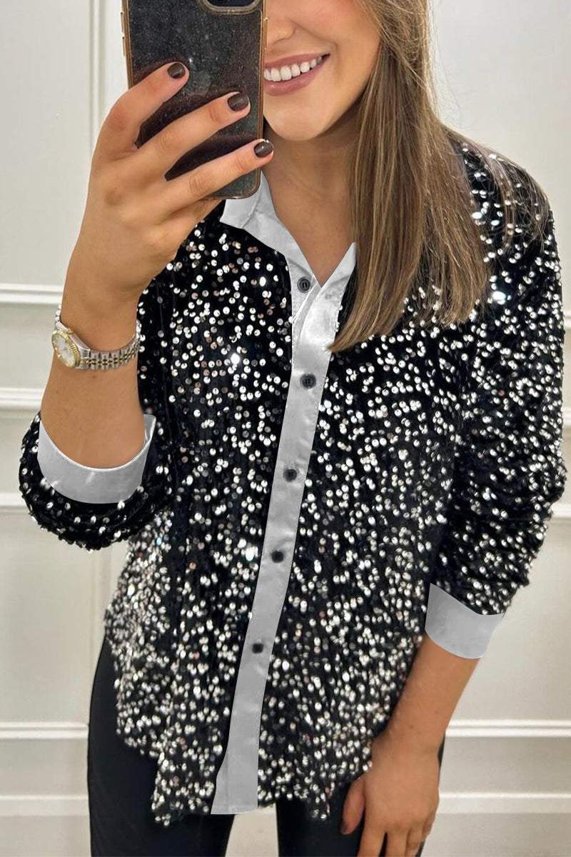 Poppy | Luxe Sparkly Lapel Shirt